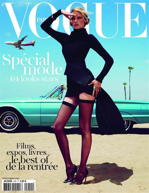 Lara Stone In Thigh Highs Against A Turquoise Sky For French Vogues August 2011 Issue Vogue