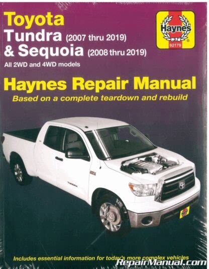 Haynes 2007 2019 Toyota Tundra 2008 2019 Sequoia Repair Manual
