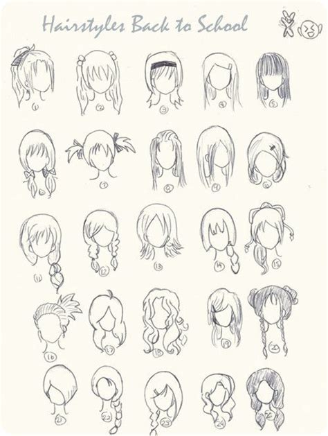Back To School Hairstyles Dibujos De Peinados Dibujar Cabello