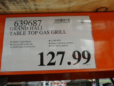 Grand Hall Table Top Gas Grill