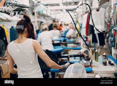 Dry cleaning clothes. Clean cloth chemical process. Laundry industrial