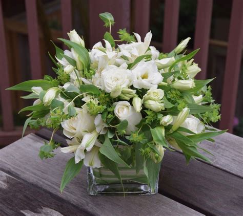 elegant simple white and green arrangement fresh flowers arrangements flower arrangements
