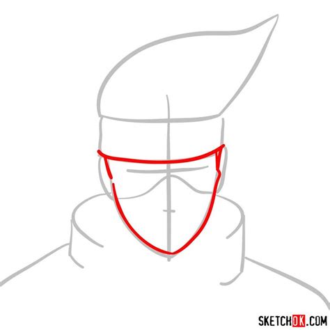 How To Draw The Face Of Kakashi Hatake Naruto Sketchok Step By