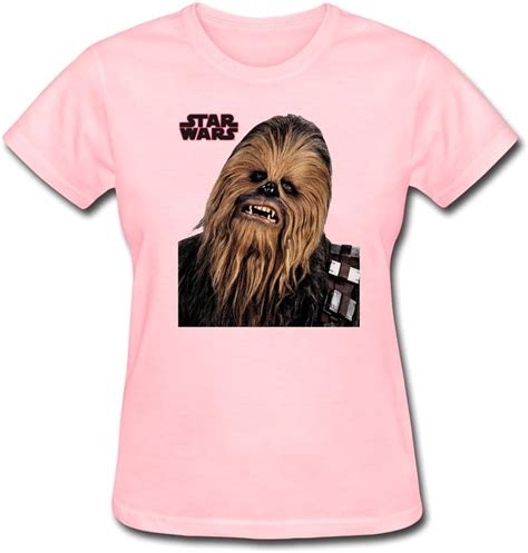 Zhuyoudao Custom Star Wars Chewbacca T Shirt Woman Short Sleeve Pink L