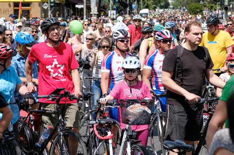 Many People On Bicycles On A Bicycle Demonstration Sternfahrt Editorial