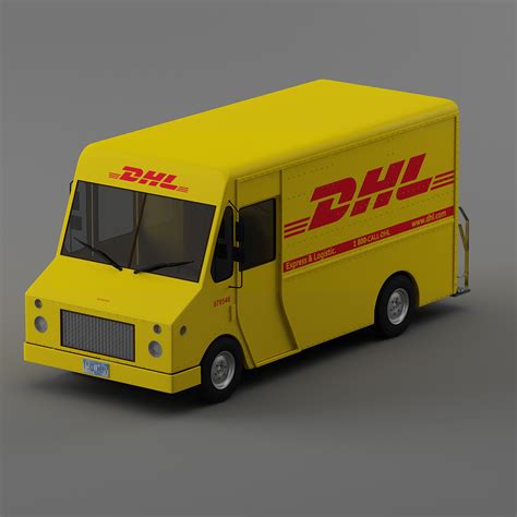 Courier Delivery Truck Dhl 3d 3ds