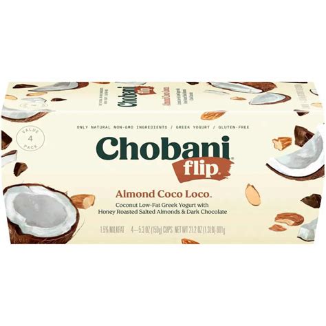 Chobani Flip Almond Coco Loco Low Fat Greek Yogurt 4 Ct 53 Oz