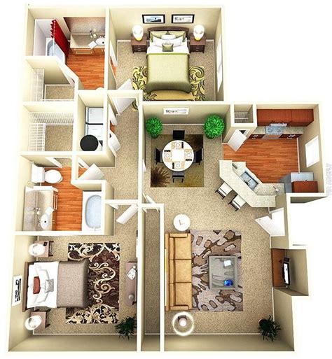 Denah rumah minimalis modern 2 lantai kolam renang 3d. 50 Denah Rumah Minimalis 3D (3 Kamar Tidur, 2 Lantai, dan ...