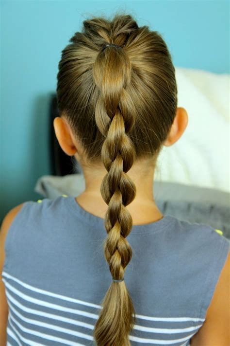 Cute ponytail hairstyles for girls. Single French back into Round Braid | Back-to-School ...