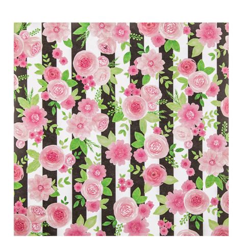 This letter is perfect for embellishing with paint, ribbon, flowers, bling, buttons, bows, and so much more! Pink Floral & Striped Scrapbook Paper - 12" x 12" | Hobby ...
