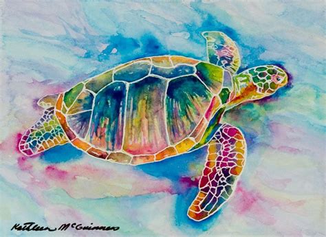 Rainbow Turtle | Sea turtle art, Turtle art, Turtle painting