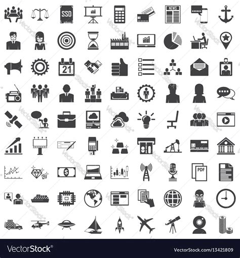 Universal Icon Set 81 Icons Royalty Free Vector Image