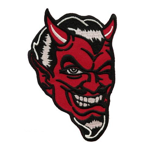 Red Devil Smiling Embroidered Patch Patchaddict
