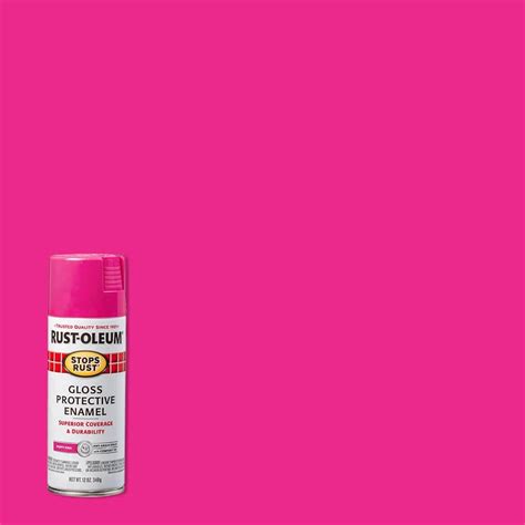 Rust Oleum Stops Rust 12 Oz Protective Enamel Gloss Poppy Pink Spray