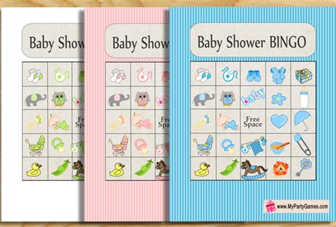 Printable baby shower cards by canva. Baby Shower Picture Bingo Game