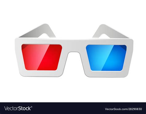 Realistic Cinema 3d Glasses Red And Blue Vector Image
