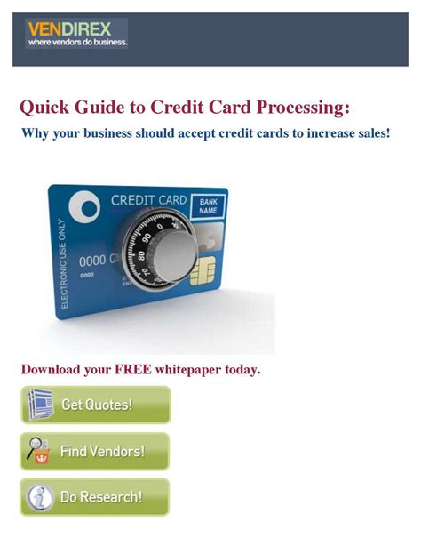 Reviews, comparison, credit card processing Why Your Business Should Accept Credit Cards to Increase Sales!, Free VENDIREX Guide