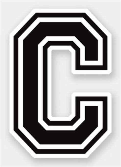 Letter C Sporty College Font Alphabet Sticker Zazzle Fonts Alphabet Alphabet Stickers