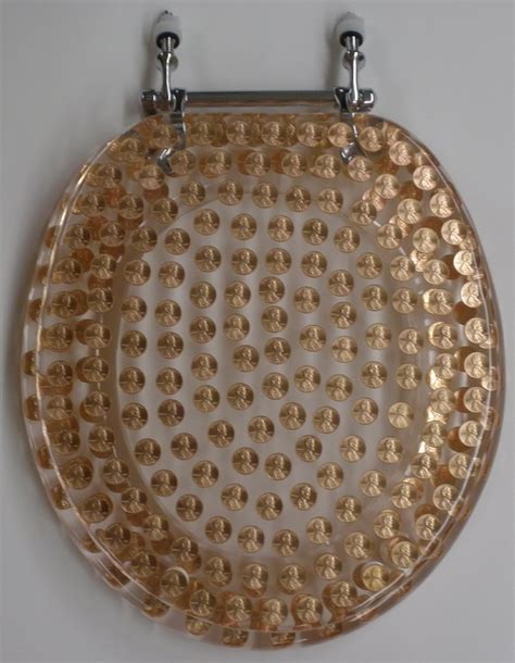 Coin Toilet Seat Filled With Money Fun And Special Toilet Decorations