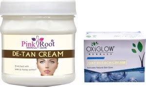 Pinkroot De Tan Cream Gm With Oxyglow Oxy Bleach Cream Gm Price In