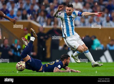 Doha Qatar 18th December 2022 Theo Hernandez Of France Tussles With