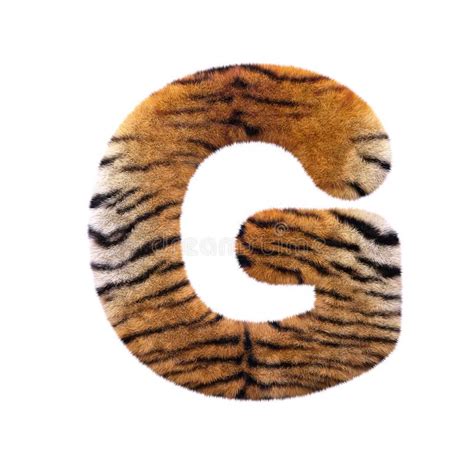A Letra G Do Tigre Fonte Felino Principal Da Pele 3d Apropriada