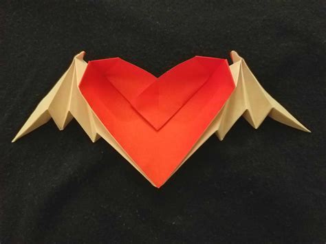 Origami Heart With Bat Wings By Meeps4me On Deviantart