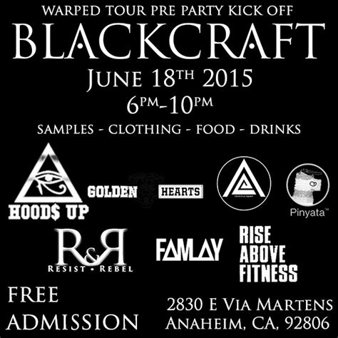 Blackcraft Cult — Come Kick Off Warped Tour With Us June 18th At Our