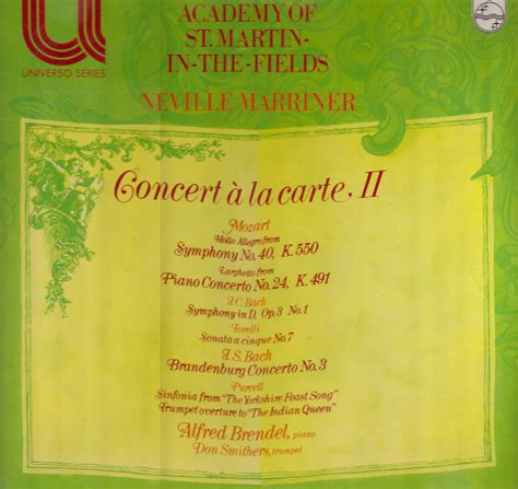 Concert À La Carte Ii Discogs