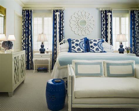 | skip to page navigation. love this master bedroom + settee | Blue white bedroom ...