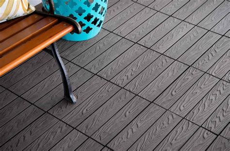 Century Outdoor Wood Look Deck Tiles Eco Friendly Composite Deck Tiles