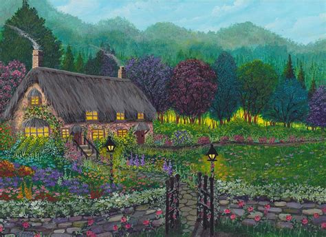 Pleasant Valley By Bonnie Cook Acrylic Cottage Pleasant Valley