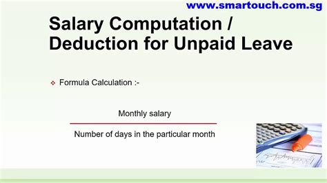 How do you calculate unpaid leave for a monthly paid worker (annual salary). Malaysia Salary Calculation Formula