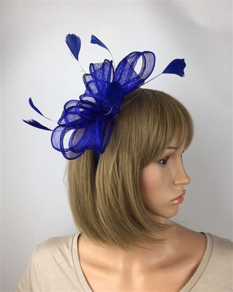 royal blue fascinator blue wedding mother of the bride ladies day ascot races occasion etsy uk
