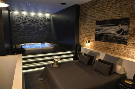 A Bedroom With Its Private Jacuzzi Bathtubs Home Spa Room