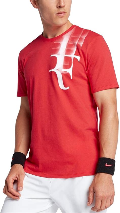Nike Roger Federer Court T Shirt De Tennis Pour Homme L Rot Amazon