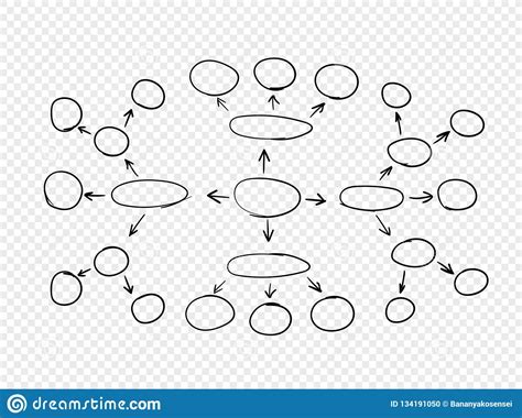 Vector Plan Sketch Outline Drawing Hand Drawn Mind Map On Transparent