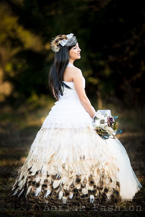 Peacock Feather Wedding Dress By Aerisk Fashion Usa Feather Wedding
