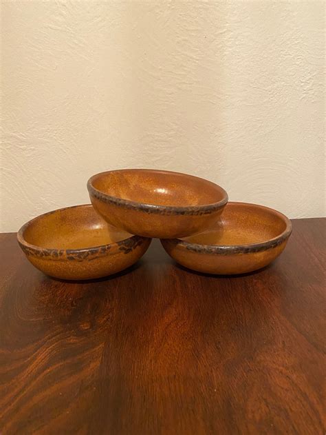 Vintage Mccoy Canyon Mesa 6 Inch Soup Cereal Bowls Set Of 3 Etsy