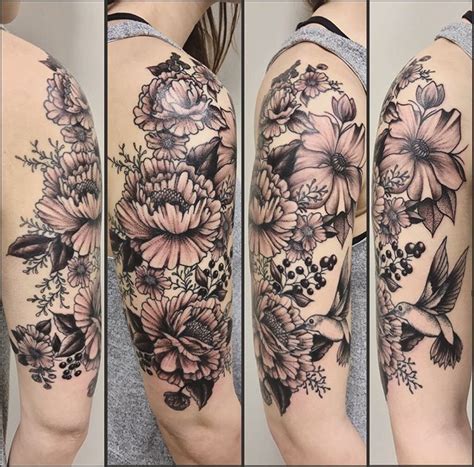 Floral Half Sleeve Tattoo By Jess Alther At Black Gold Tattoo Co Lace