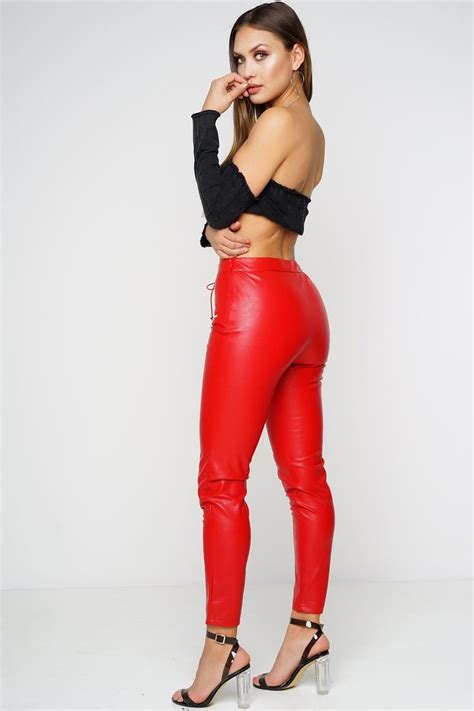 Rockstar Leather Pants Red Wantmylook