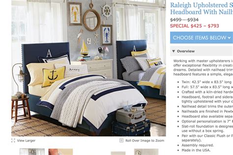 But the room's focal point — a gorgeous headboard made from reclaimed pallet wood — might be the best marker of a couple having found a design that suits them equally; navy bed | Kids nautical room, Nautical bedroom