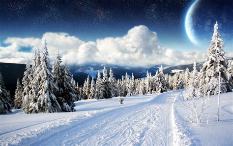 Snow Winter Sky Mountain Wallpapers Hd Desktop And Mobile Backgrounds