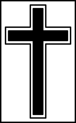 Clip Art Image Picture Of A Christian Cross In Black And White