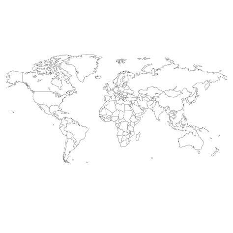 Premium Vector Outline Illustration Of World Map