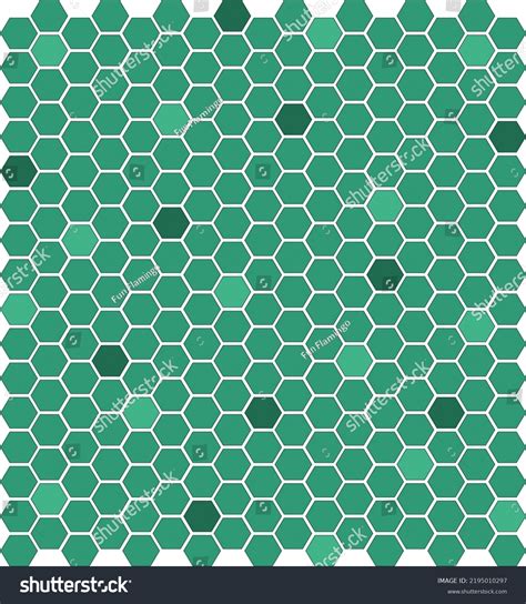 Green Hexagon Pattern Green Honeycomb Pattern Stock Illustration