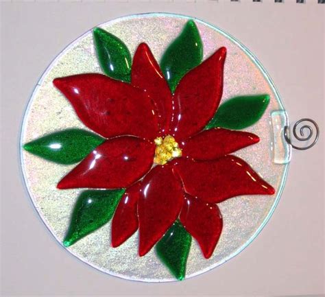 Fused Glass Poinsettia By Lunarisingart On Deviantart Fused Glass Ornaments Stained Glass