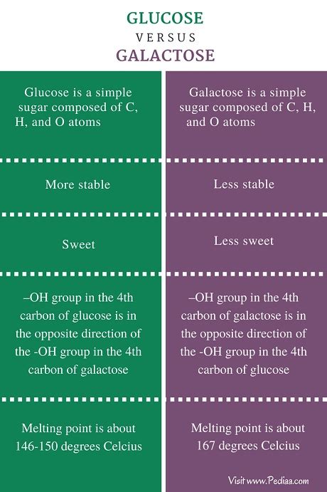 Difference Between Glucose And Galactose Definition Molecular