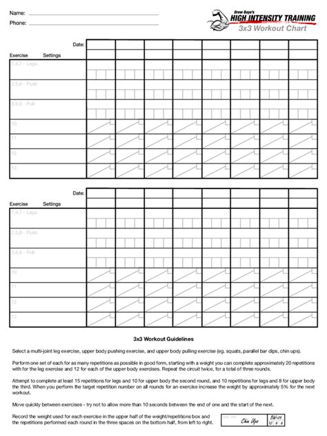 2022 Workout Chart Fillable Printable Pdf And Forms Handypdf
