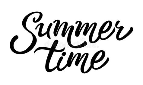 Summer Time Hand Lettering On A White Background Stock Vector